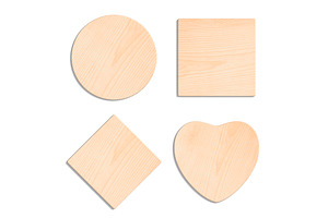 Wood Plate 4 Types 3D Model