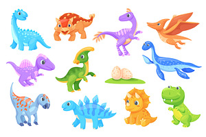 Cartoon dinosaurs. Dino cute baby, an Animal Illustration by Stock-Smart-Start