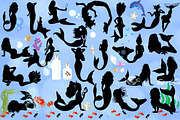 Mermaid Silhouette AI EPS PNG, a Work Illustration by FrankiesDaughtersDesign (Thumbnail 2 of 9)
