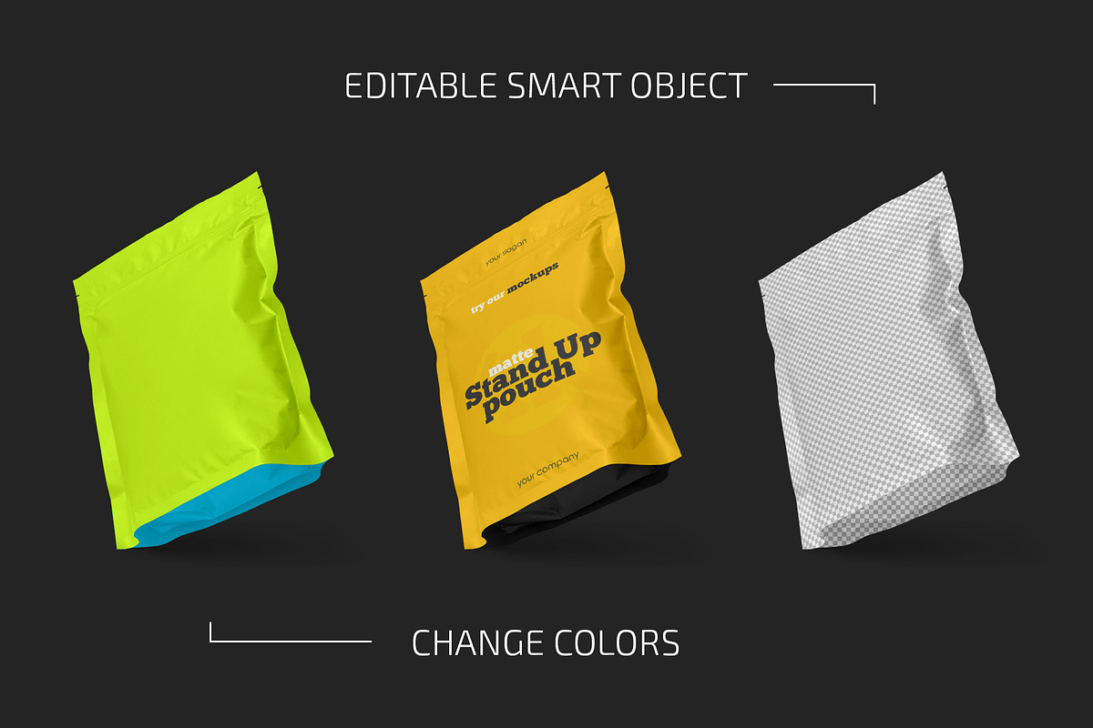 Matte Stand-Up Pouch Mockup Set, a Cups & Container Mockup by Country4k (Photo 2 of 4)