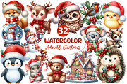 Cute Christmas Animals PNG, an Illustration by Dream Creation (Thumbnail 1 of 6)