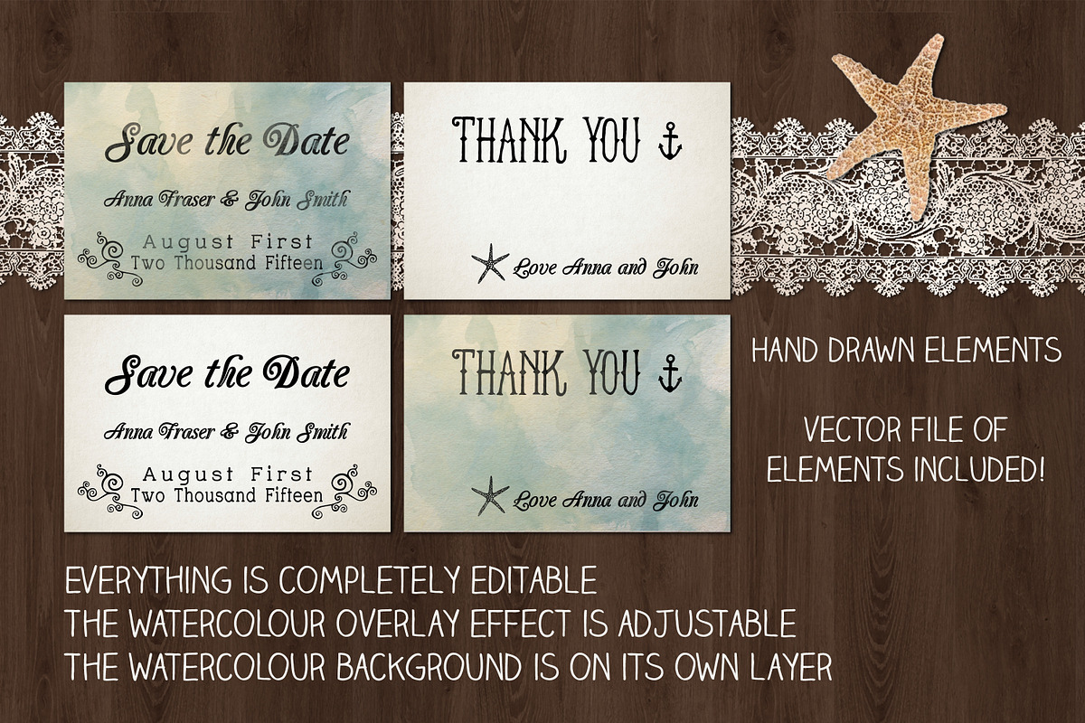 Beach Wedding Invitation Pack, an Invitation Template by Knotted Design (Photo 3 of 4)