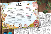 Cute Farm Animals Kid’s Menus, a Marketing Template by AIW SOLUTIONS (Thumbnail 1 of 4)