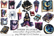Watercolor Gothic Planner Lover, an Illustration by Designking (Thumbnail 1 of 5)