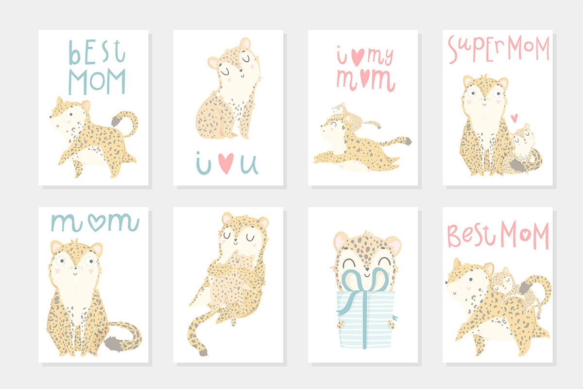 Mother's Day - leopard set, an Animal Illustration by Artnis (Photo 4 of 6)