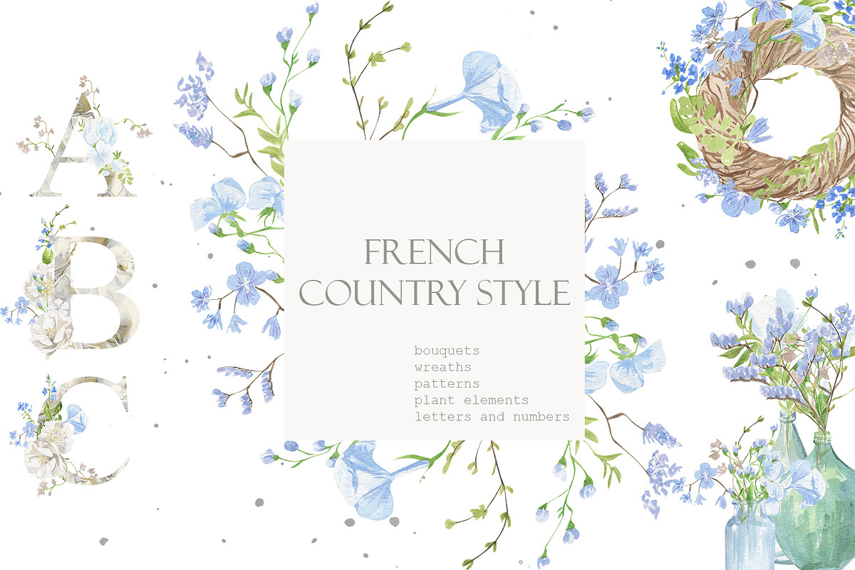 French country style, a Decorative Illustration by Love Watercolor Store (Photo 1 of 11)