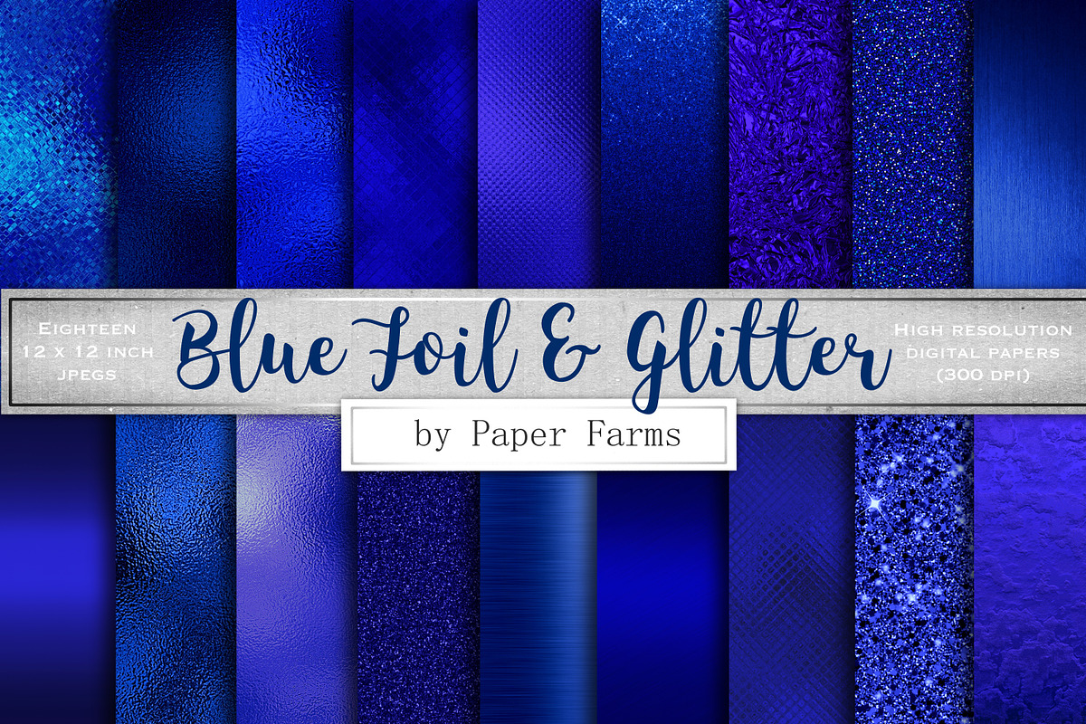 Blue foil and glitter, a Texture Graphic by Paper Farms (Photo 1 of 4)