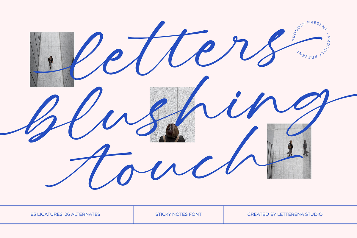 Letters Blushing Touch Sticky Note, a Script Font by Letterena Studios Script (Photo 1 of 15)