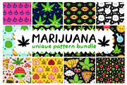 Marijuana pattern bundle, a Pattern Graphic by Slavko Kahovsky (Thumbnail 1 of 7)