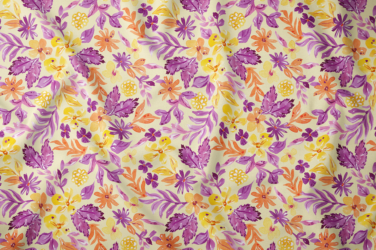 Purple Floral Seamless Pattern, a Pattern Graphic by SirenaArt (Photo 4 of 15)