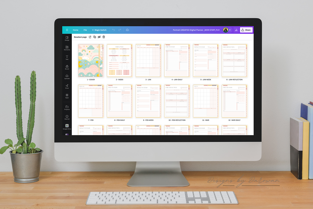 Undated Digital Planner PLR, a Marketing Template by Designs by Darowan (Photo 7 of 10)