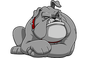 Tough Bulldog Cartoon Character, an Illustration by HitToon