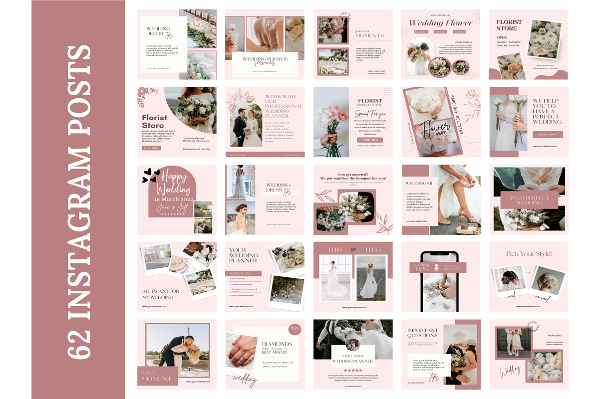 Wedding/Florist Instagram Templates, a Social Media Template by LushBury (Photo 2 of 9)