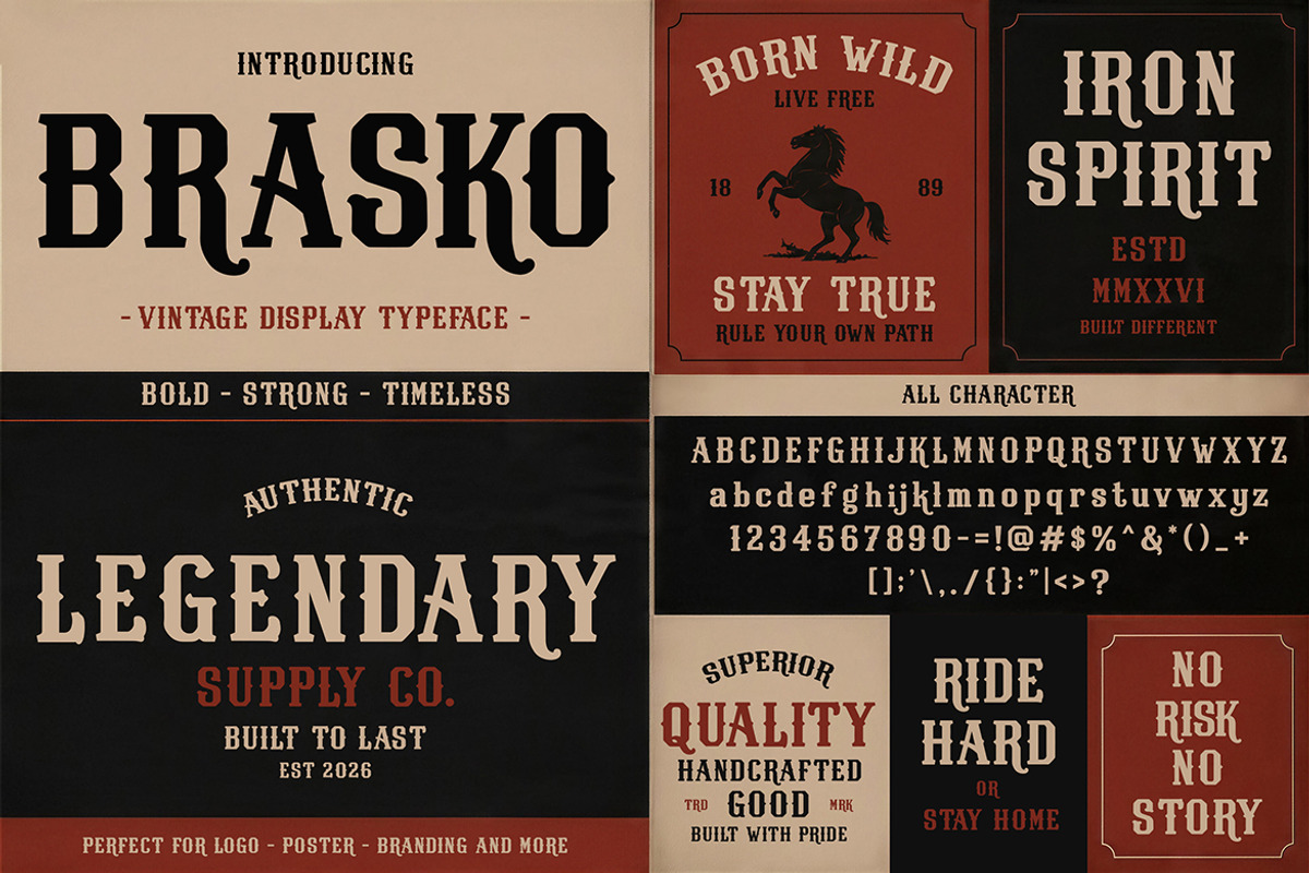 Brasko - Vintage Display Font, a Serif Font by Pitchlook.Studio (Photo 2 of 4)