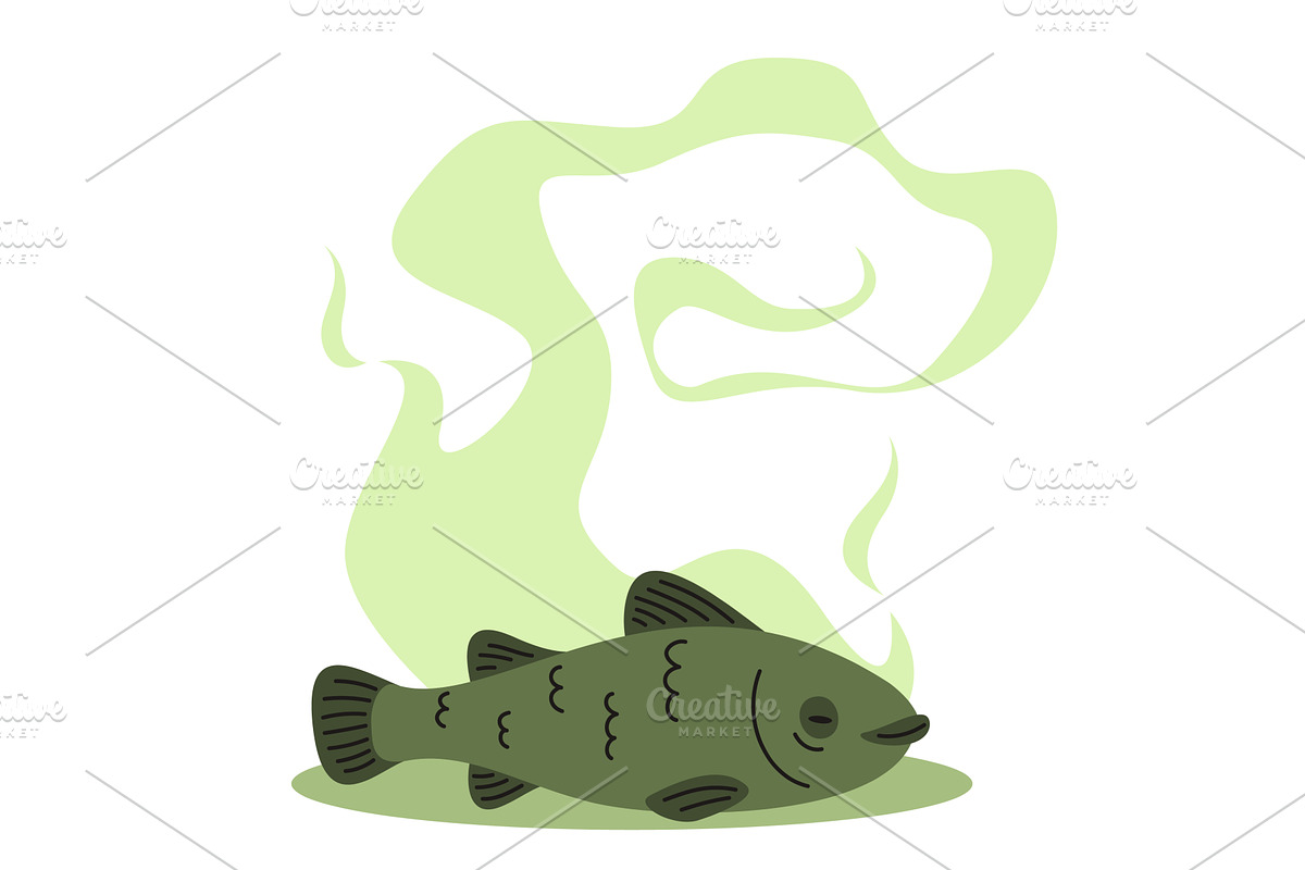 Green stinky toxic bad smell of dead, a Food Illustration by Vectorbuum