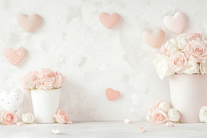 St valentines background with flower, a Photo by Dvoevnore photos