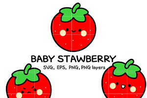 Cute Baby Strawberry SVG Bundle