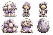 Watercolor Purple Easter Clipart Bun, an Illustration by GatewayDesign (Thumbnail 5 of 5)