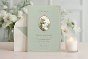 Muted Sage Green Wedding Invitation, an Invitation Template by by creative paper (Thumbnail 1 of 5)
