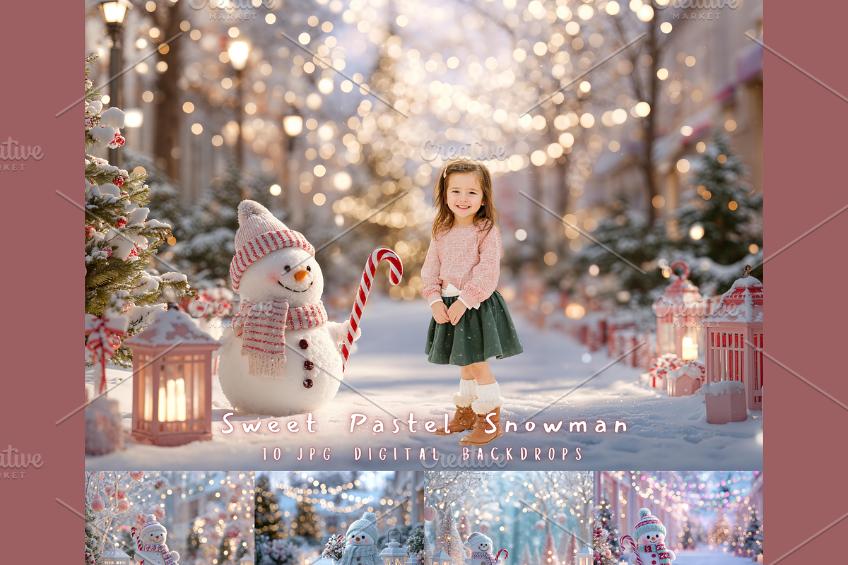 Pastel Snowman Digital Backdrop, a Background Photo by Winwin Design Art (Photo 1 of 8)