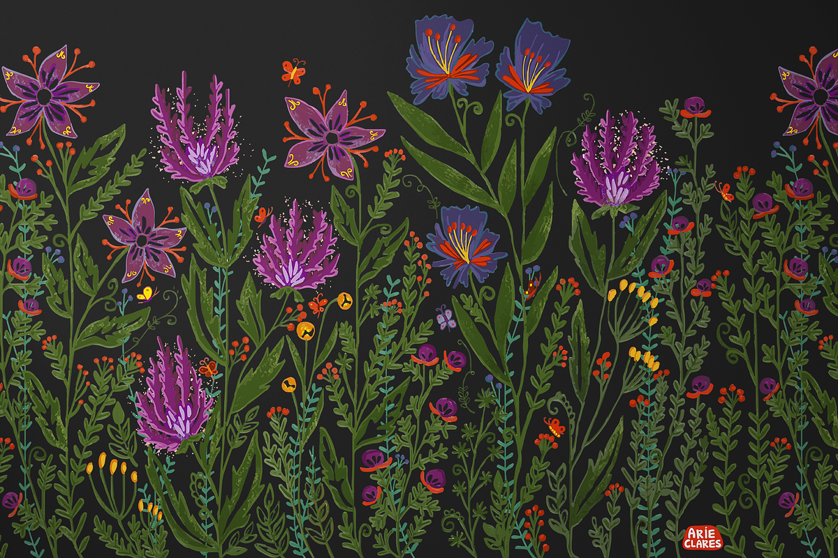 Winter Garden Folk Art, a Pattern Graphic by Arie Clares (Photo 5 of 13)
