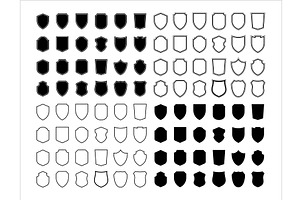 Set of shields. Protect signs