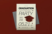 Beige Graduation Party Invitation, a Card Template by graphicook (Thumbnail 3 of 3)