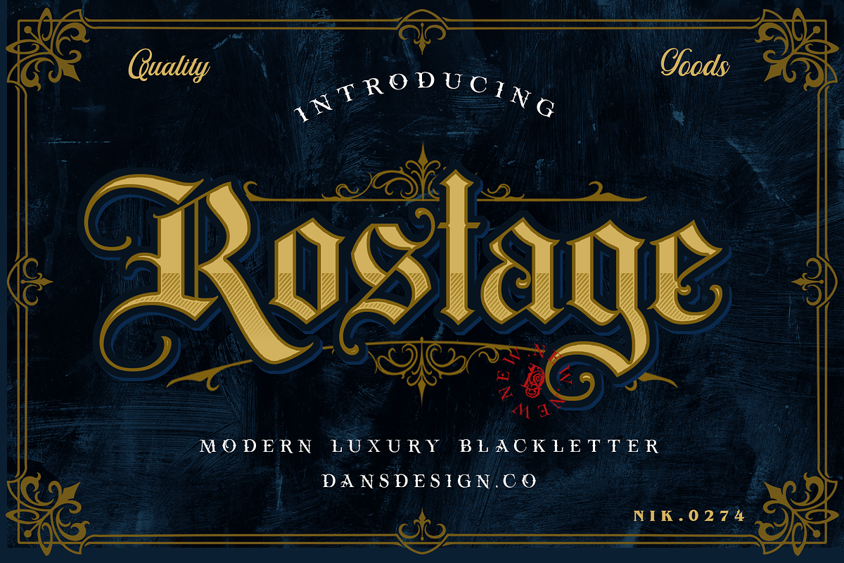 ROSTAGE Blackletter, a Blackletter Font by dansdesign (Photo 1 of 8)