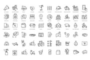 Food Delivery - thin line web icons, an Outline Icon by Tettygreen (Thumbnail 1 of 2)