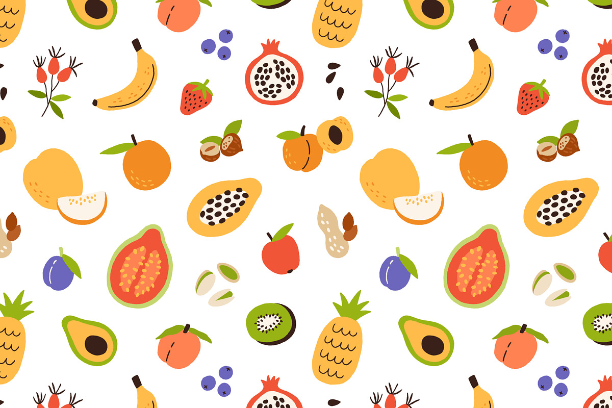 Healthy food seamless patterns, a Pattern Graphic by Good Studio (Photo 6 of 12)