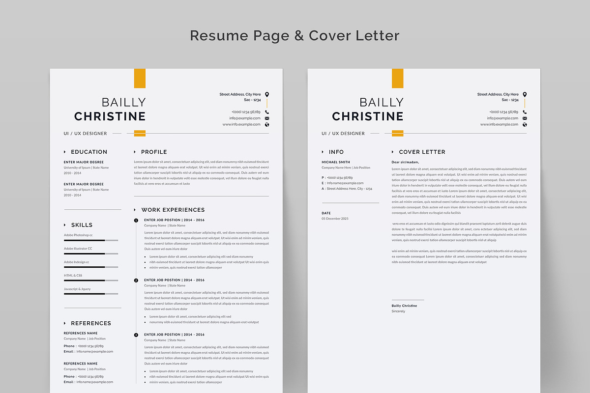 Minimal Resume / CV Template, a Resume Template by Aspect_Studio (Photo 2 of 4)