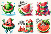 Hello Summer Juicy Watermelon Clipar, an Illustration by Libby Wishes (Thumbnail 4 of 5)
