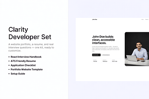 Clarity - Next.js, React portfolio, a React Template by sturanovic.ms