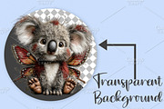 Whimsical Spring Koala Clipart PNG, an Illustration by Canvas Craft (Thumbnail 2 of 7)