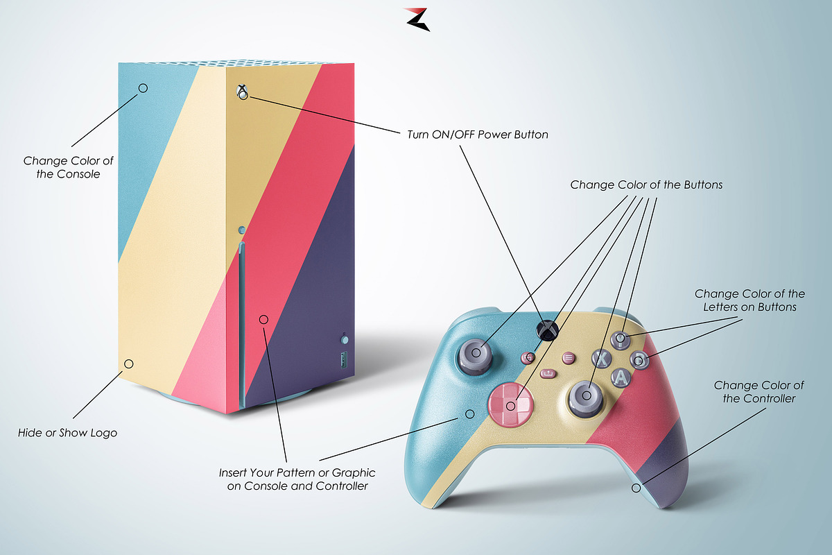 Xbox Console & Controller Mockup 8K, a Product Mockup by Zabiegala MP (Photo 5 of 7)