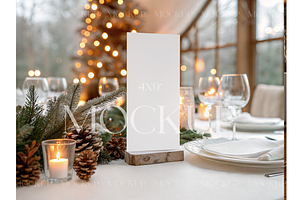 Winter Dinner Menu Card Mockup, a Product Mockup by MockupWizard