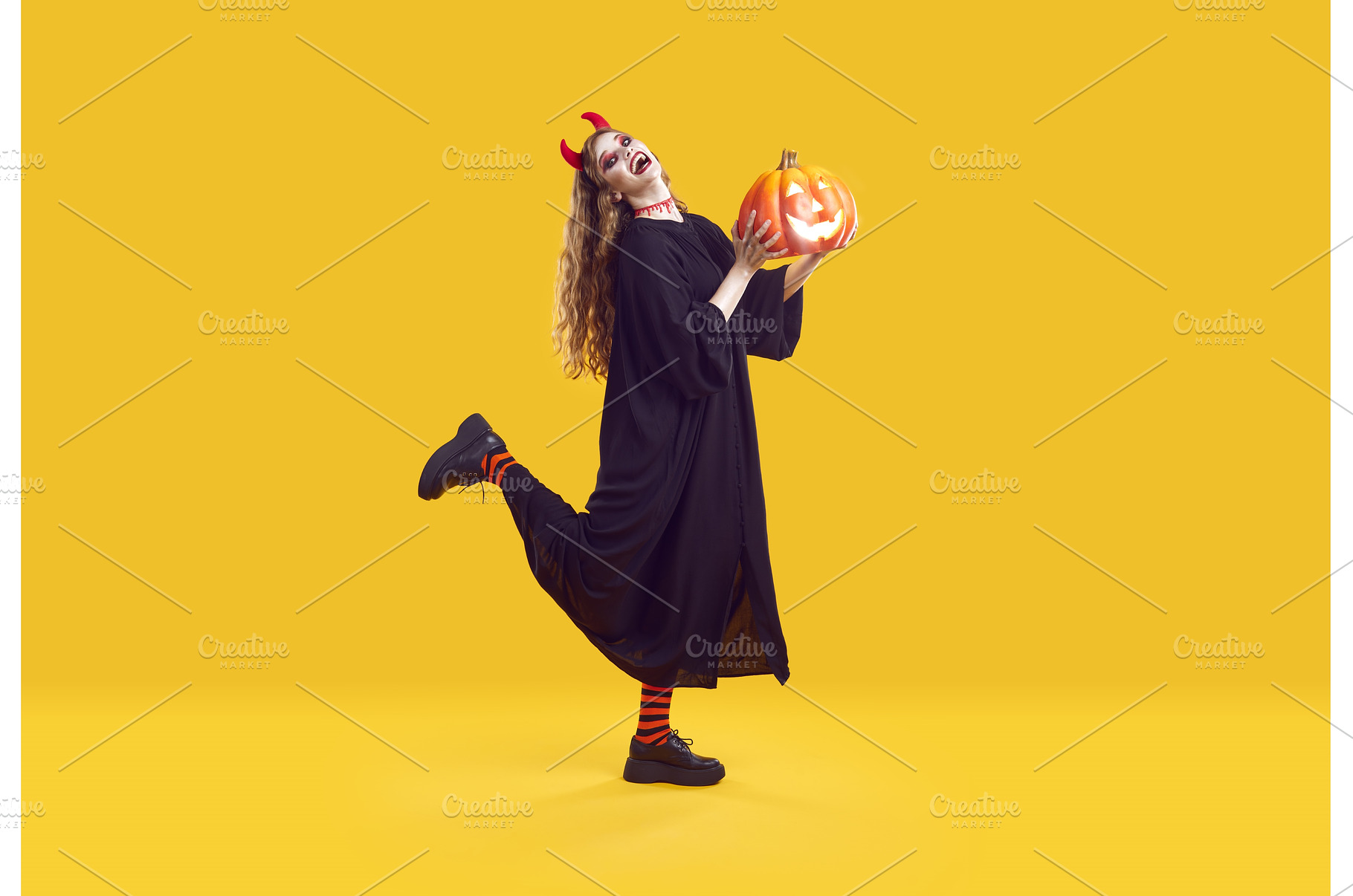 Emotional woman dressed as crazy, a Person Photo by StudioRomantic