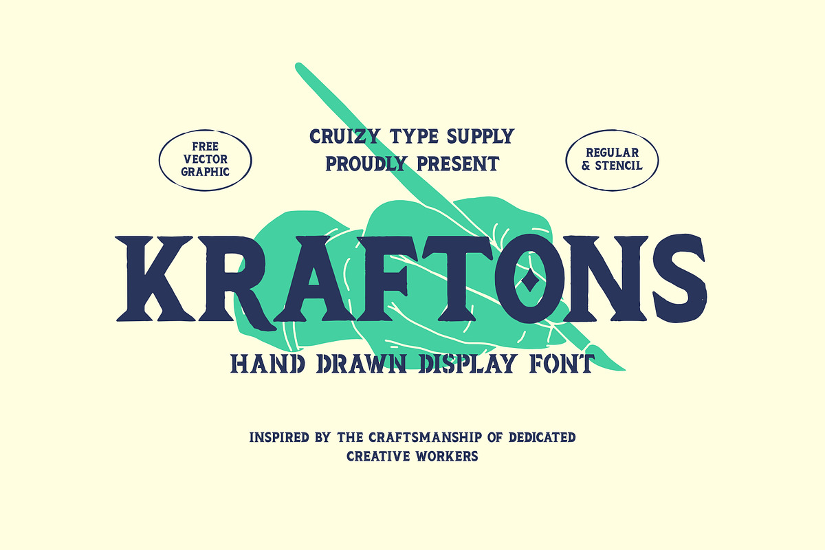 KRAFTONS - Vintage Handdrawn Display, a Serif Font by Cruizy & Co (Photo 1 of 11)