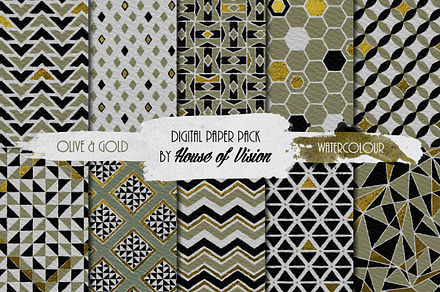 Olive Geometric Pack