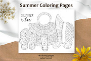 Summer Coloring Pages. Vocation, an Illustration by ChristinaDesigns (Thumbnail 1 of 4)