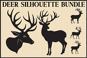Deer Silhouette Bundle, an Illustration by Designer_Momina (Thumbnail 1 of 7)