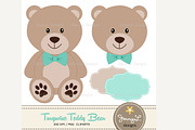 Turquoise Teddy Bear Digital Paper, a Pattern Graphic by JennyL Designs (Thumbnail 2 of 4)