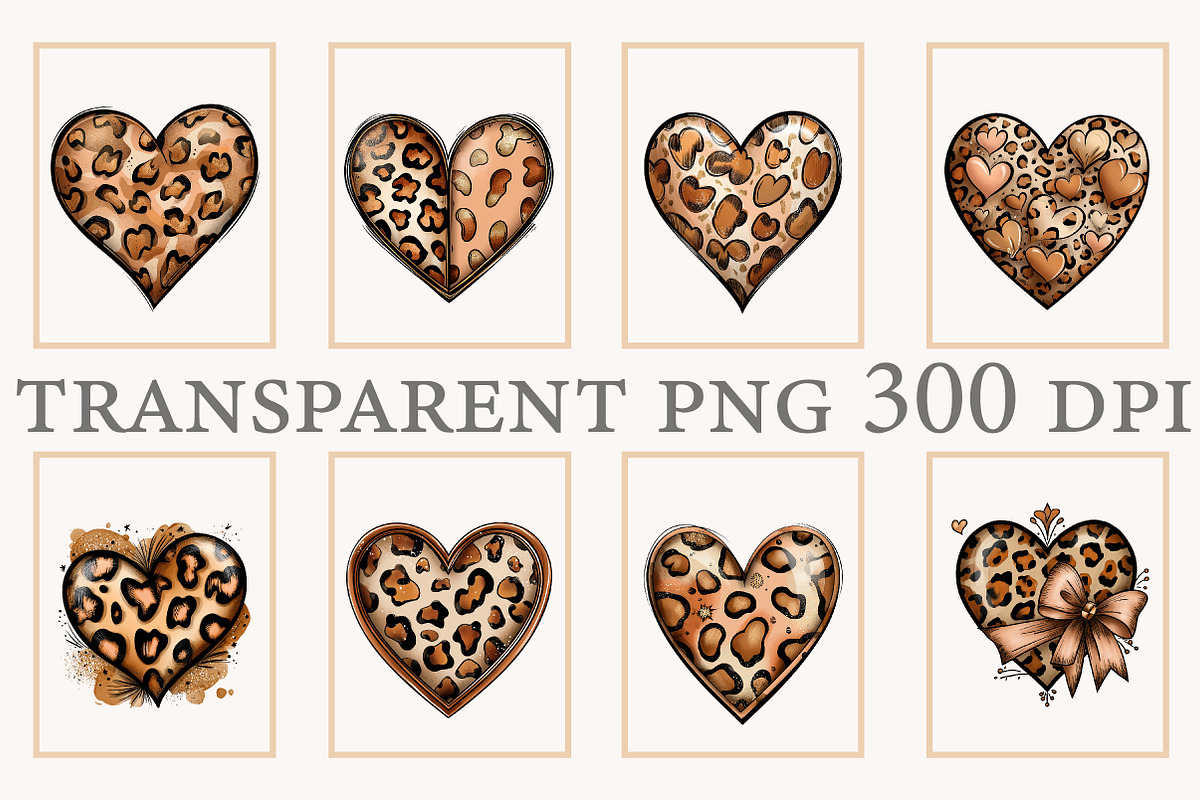 Leopard print Valentine Heart clipa, an Illustration by Designworld (Photo 2 of 10)