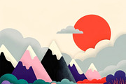 Vibrant Mountain Landscape, a Seasonal Illustration by StockVerse Creative (Thumbnail 4 of 4)