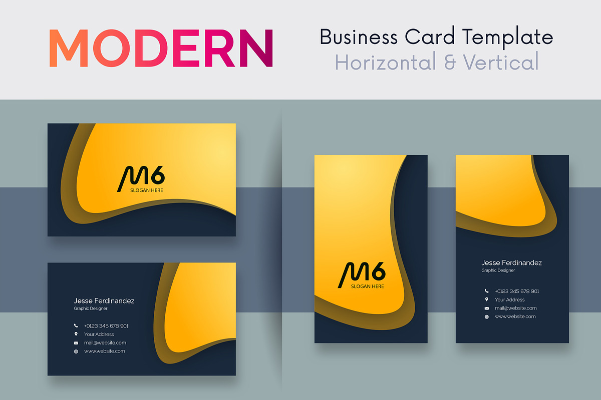Modern 50 Business cards Bundle, a Business Card Template by M6 Gallery (Photo 39 of 52)