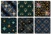 Starry Rococo Floral Digital Paper, a Texture Illustration by DreamPrint404 (Thumbnail 2 of 4)