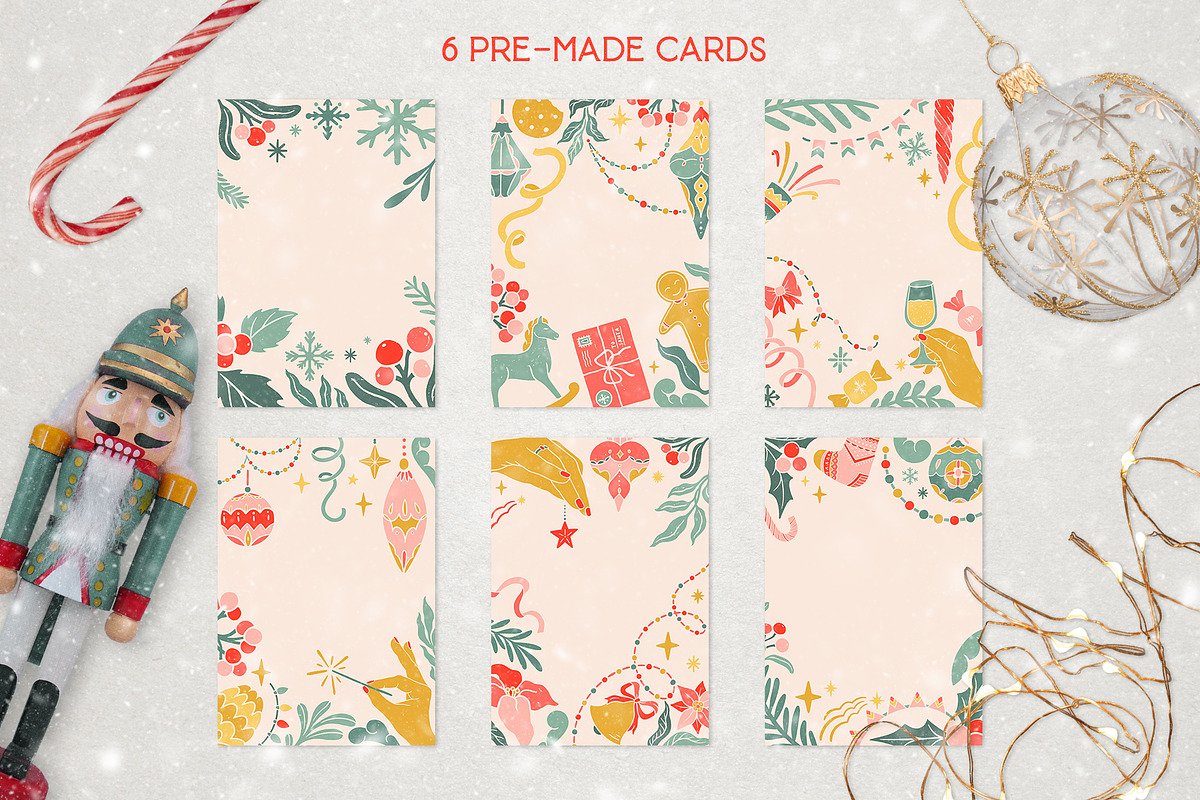 Christmas Retro collection., a Decorative Illustration by ElenKoss (Photo 6 of 15)
