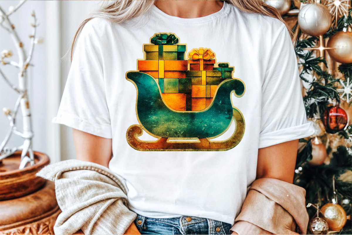 Christmas Santa Claus Sleigh PNG, an Illustration by Sublimation Artist (Photo 2 of 9)