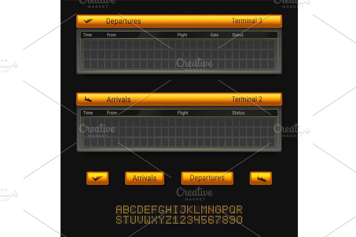 Airport departure board template, an Object Illustration by art PVP - market