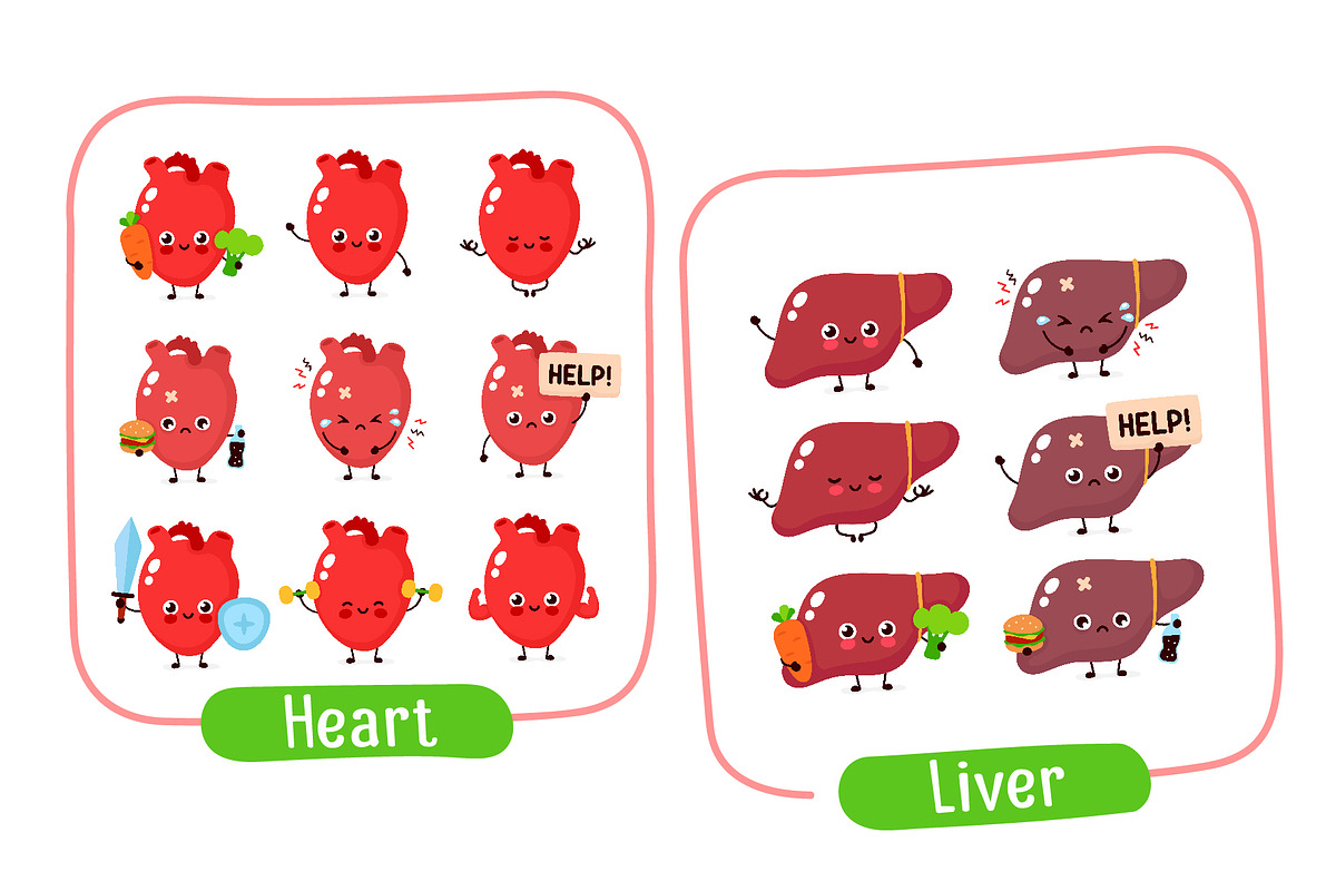 Cute human organs set, a Food Illustration by Slavko Kahovsky (Photo 4 of 9)